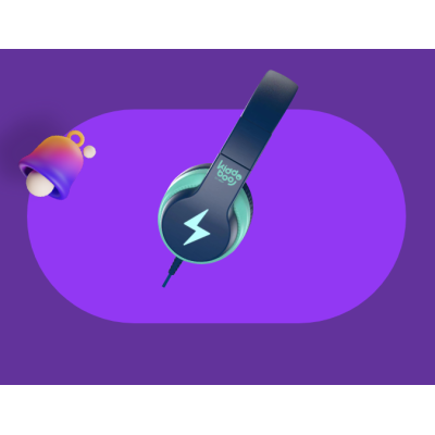 Kiddoboo Headphones P13 - Ενσύρματα Ακουστικά Κεφαλής για Παιδιά με Ασφαλή Μέγιστη Ένταση Ήχου & 1 x Θύρα Jack 3.5mm - Blue Sky (KBP13BLU)