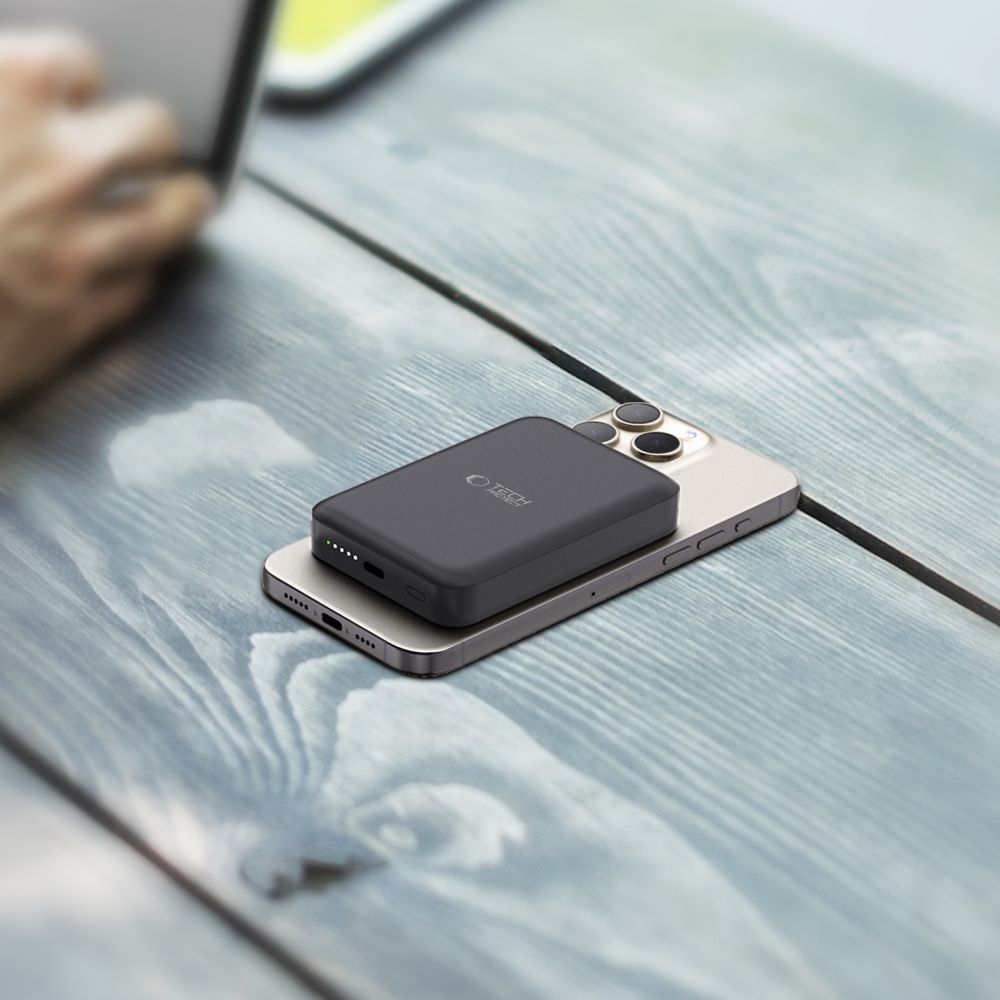 Tech-Protect PB11 LifeMag Magnetic MagSafe PowerBank - Φορητή Μπαταρία Φόρτισης με Ασύρματη Φόρτιση MagSafe 15W / 1 x Type-C - 20W - 10.000mAh - Black (9490713927472)