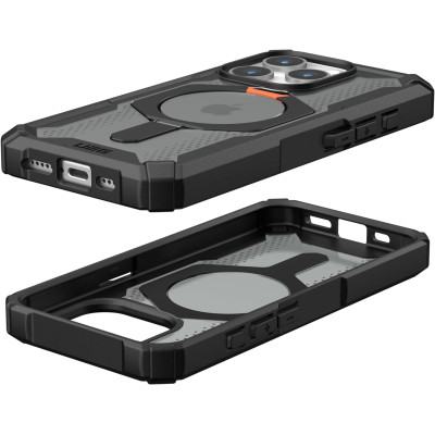 UAG Plasma XTE - Ανθεκτική Θήκη MagSafe με Kickstand - Apple iPhone 15 Pro - Black / Orange (114442114097)