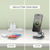 Satechi 2-in-1 Foldable Qi2 Wireless Charging Stand - Μαγνητική Αναδιπλούμενη Βάση Ασύρματης Φόρτισης MagSafe για iPhone 16 / 15 / 14 / 13 / 12 & AirPods από Αλουμίνιο και Vegan Δέρμα - 15W - Space Gray (ST-Q21FM)
