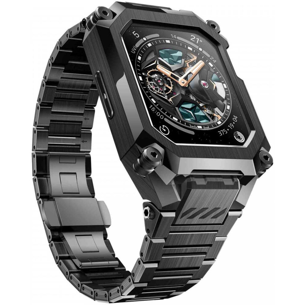 Supcase Unicorn Beetle Steel - Ανθεκτική Unibody Θήκη με Λουράκι από Ανοξείδωτο Ατσάλι - Apple Watch SE/9/8/7/6/5/4 (45/44mm) - Black (843439121027)