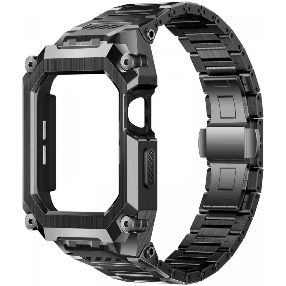 Supcase Unicorn Beetle Steel - Ανθεκτική Unibody Θήκη με Λουράκι από Ανοξείδωτο Ατσάλι - Apple Watch SE/9/8/7/6/5/4 (45/44mm) - Black (843439121027)