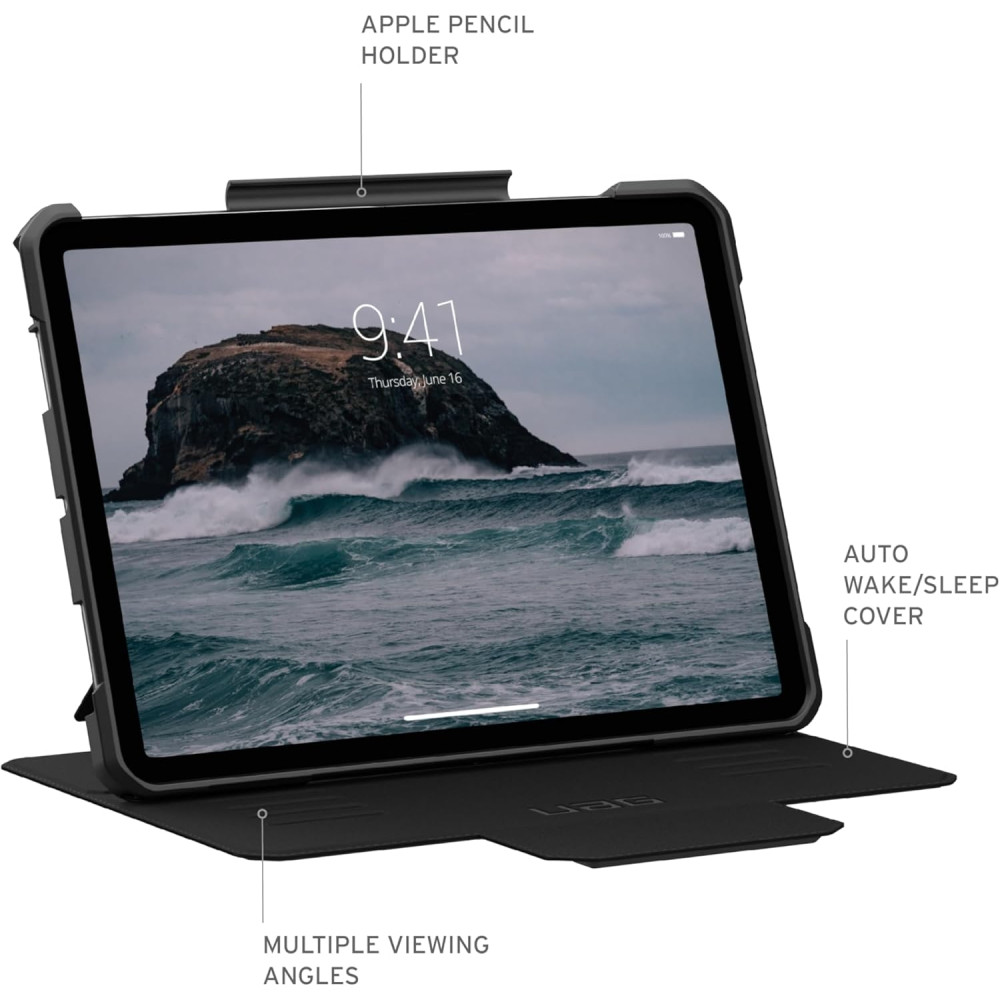 UAG Metropolis SE - Flip Ανθεκτική Θήκη με Υποδοχή για Apple Pencil - Apple iPad Air 7 2025 11" / 6 2024 11" / Air 5 2022 10.9" / Air 4 2020 10.9" - Black (124473114040)