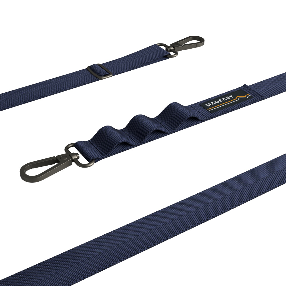 SwitchEasy MagEasy Sling Strap & Strap Card 20mm - Αποσπώμενο Λουράκι Λαιμού για Θήκες Κινητών iPhone - Midnight Blue (MPHIPH159MU23)