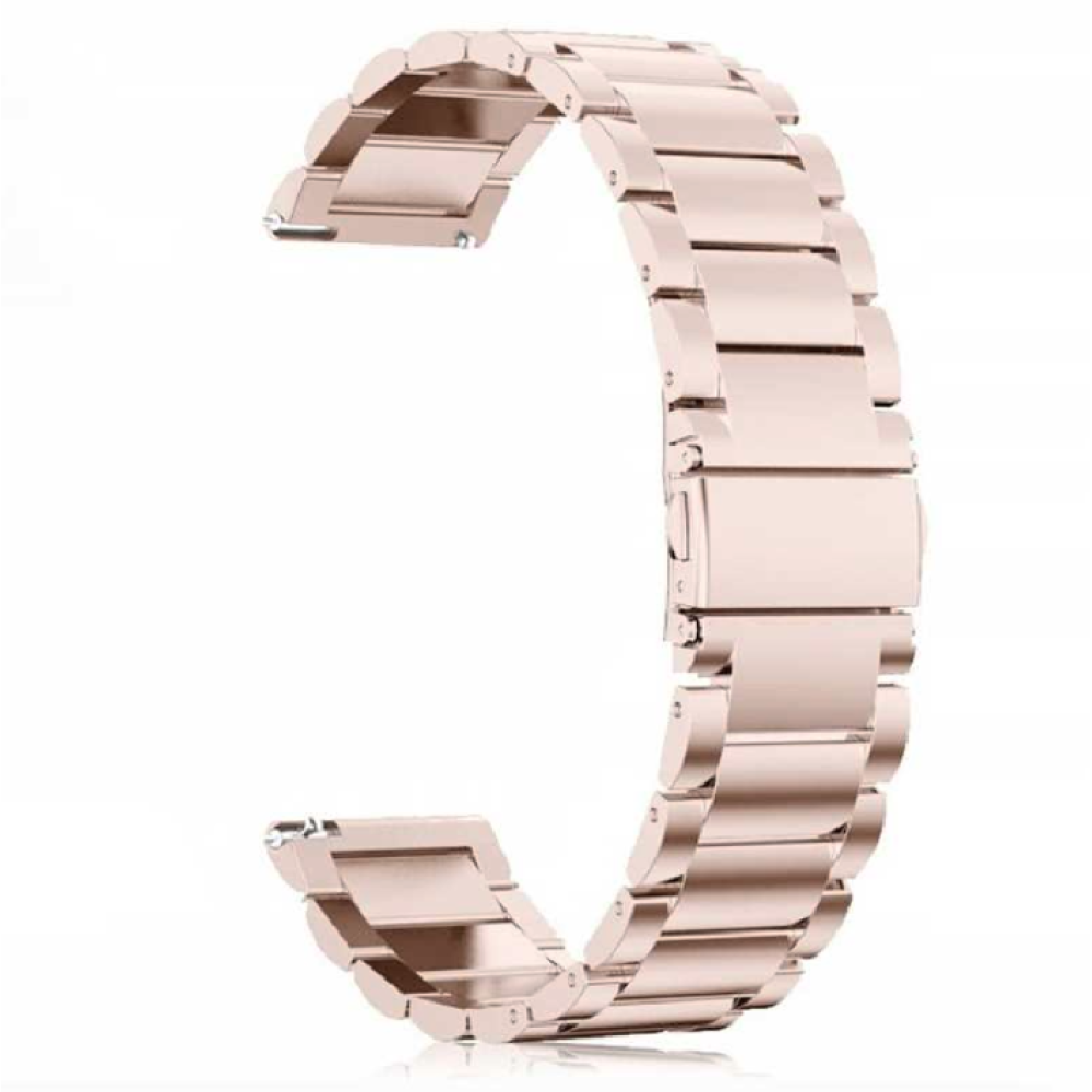 Spacecase Stainless Steel - Universal Μεταλλικό Λουράκι για Smartwatches (22mm) από Ανοξείδωτο Ατσάλι - Pink (5903943240647)
