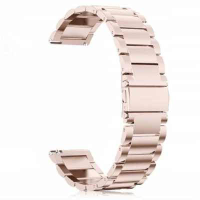 Spacecase Stainless Steel - Universal Μεταλλικό Λουράκι για Smartwatches (22mm) από Ανοξείδωτο Ατσάλι - Pink (5903943240647)