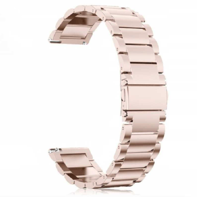 Spacecase Stainless Steel - Universal Μεταλλικό Λουράκι για Smartwatches (20mm) από Ανοξείδωτο Ατσάλι - Pink (5903943240609)