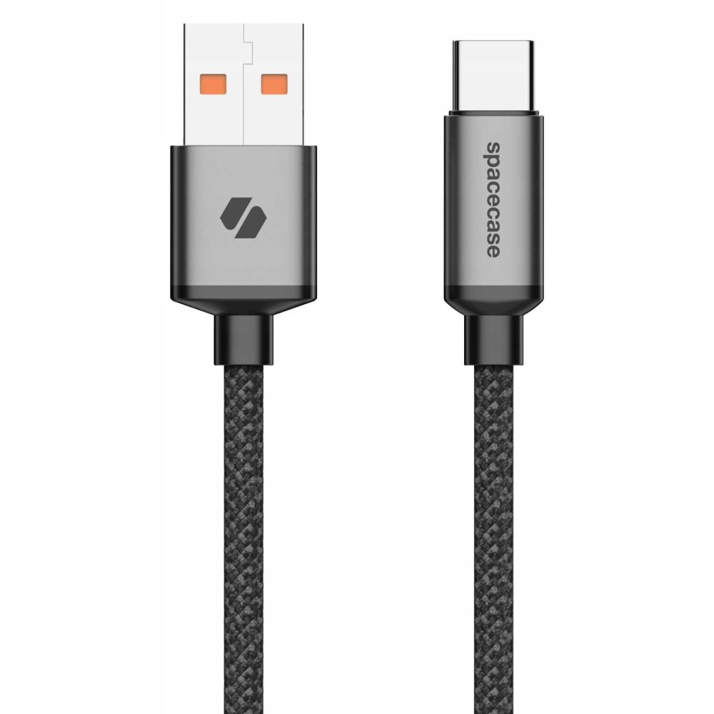 Spacecase USB-C Cable CL03 - Καλώδιο Φόρτισης και Μεταφοράς Δεδομένων USB-A σε Type-C - 100cm - 3A - Black (5905719109189)