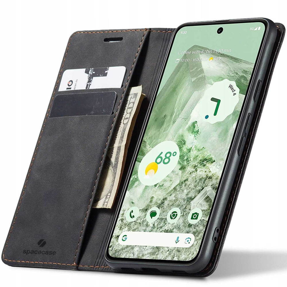Θήκη Πορτοφόλι - Google Pixel 8a - Spacecase Wallet - Black (5905719109868)