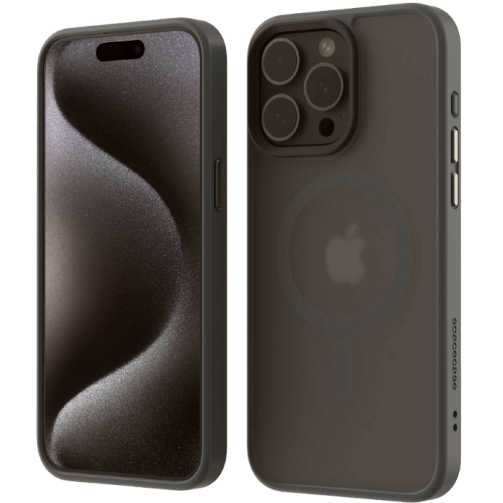 Spacecase Hybrid MagSafe - Σκληρή Ημιδιάφανη Θήκη MagSafe - Apple iPhone 15 Pro - Grey (5905719110130)