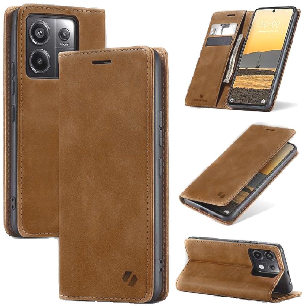 Θήκη Πορτοφόλι - Xiaomi Redmi Note 13 Pro 5G / Poco X6 - Spacecase Wallet - Light Brown (5905719108083)
