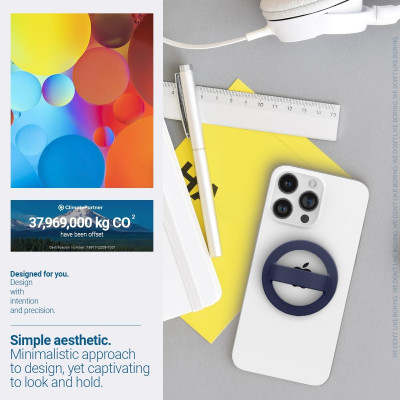 Caseology Nano Pop Silicone MagSafe Holder - Μαγνητικό MagSafe Στήριγμα Δακτύλου / Finger Grip / Holder Σιλικόνης για iPhone - Blueberry Navy (AFA07059)