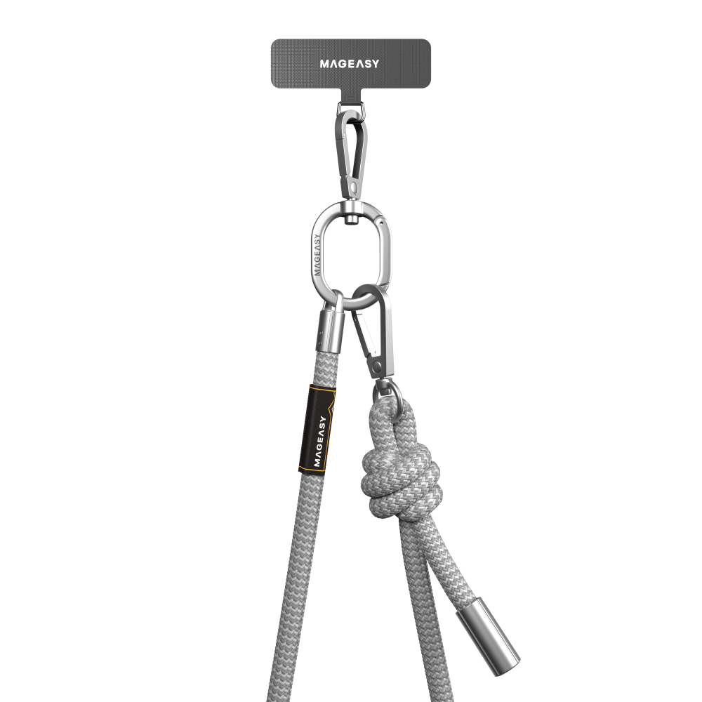 SwitchEasy MagEasy Rope Strap & Strap Card 8.3mm - Αποσπώμενο Λουράκι Λαιμού για Θήκες Κινητών iPhone - Gray (MPHIPH188GR23)