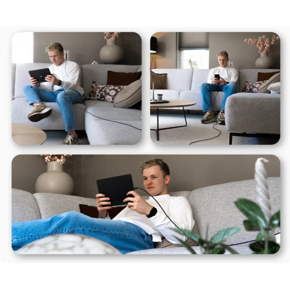 Buddi Flex - Καλώδιο Φόρτισης και Μεταφοράς Δεδομένων USB-A σε Type-C - 200cm - 12W - Black - 5 Έτη Εγγύηση (8719246446047)