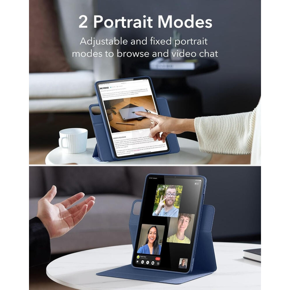 Μαγνητική Θήκη με Υποδοχή Apple Pencil - Apple iPad Pro 11" 2025 / 2024 - ESR Rebound Hybrid 360 - Navy Blue (4894240191378)