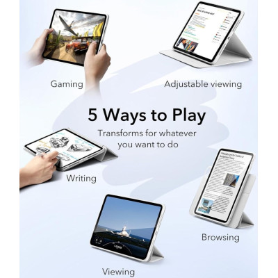 Μαγνητική Θήκη με Υποδοχή Apple Pencil - Apple iPad Air 13" 2025 / 2024 - ESR Rebound Hybrid 360 - Brilliant White (4894240193815)