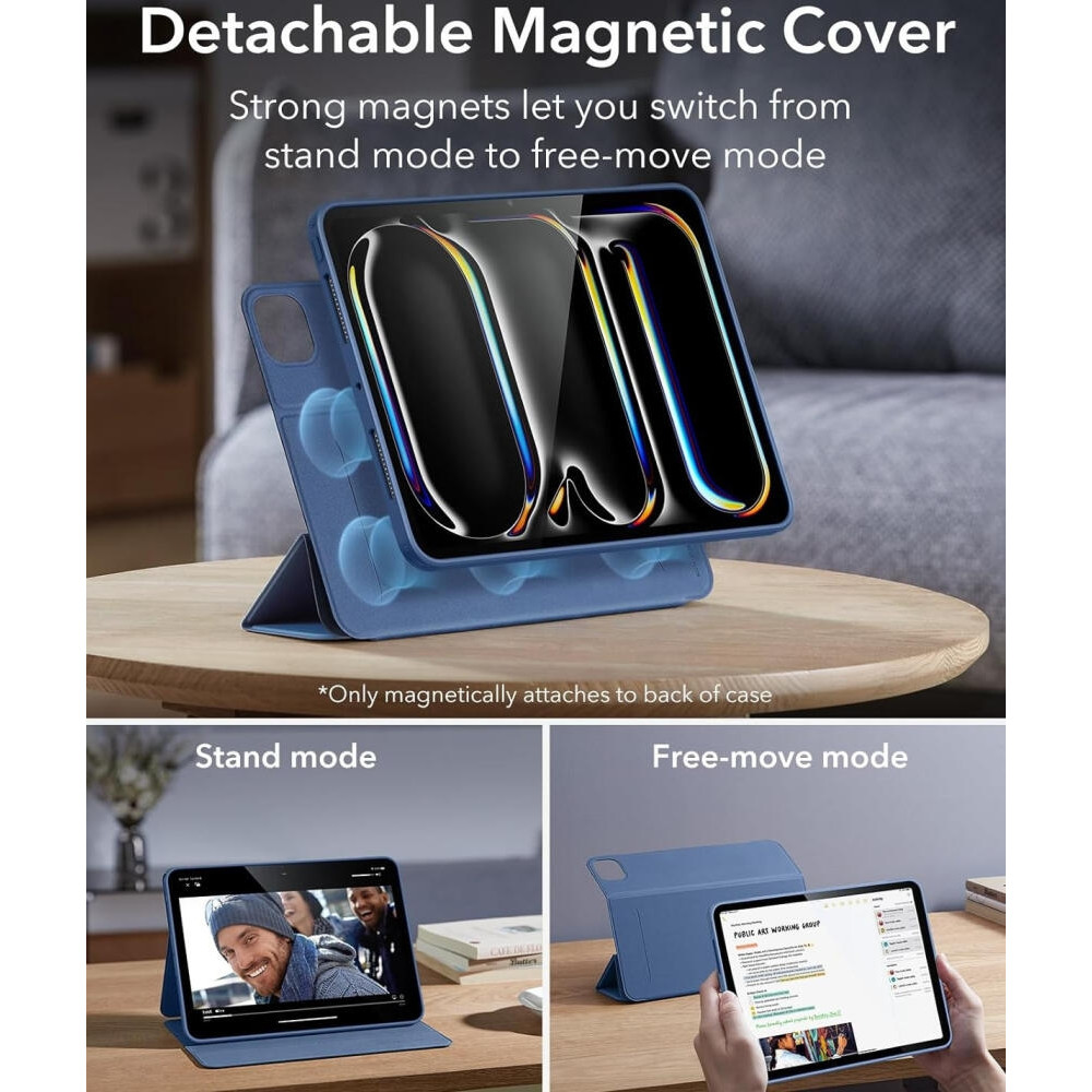 Μαγνητική Θήκη με Υποδοχή Apple Pencil - Apple iPad Pro 13" 2024 - ESR Rebound Hybrid 360 - Navy Blue (4894240193716)
