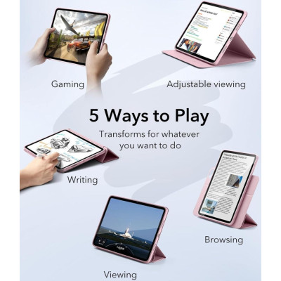 Μαγνητική Θήκη με Υποδοχή Apple Pencil - Apple iPad Pro 13" 2025 / 2024 - ESR Rebound Hybrid 360 - Pink (4894240193778)