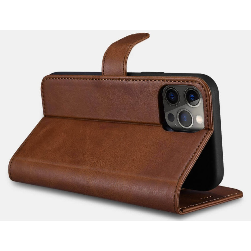 iCarer Crazy Horse Real Leather Detachable 2 in 1 Wallet - Δερμάτινη Θήκη / Πορτοφόλι με RFID - Apple iPhone 12 Pro Max - Coffee (WMI1208-CO)