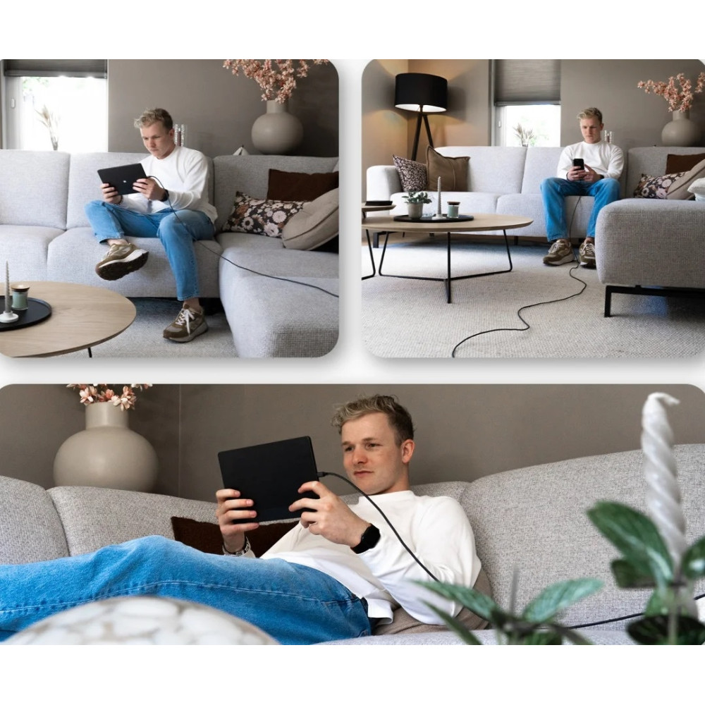 Buddi Flex - Καλώδιο Φόρτισης και Μεταφοράς Δεδομένων USB-A σε Lightning - 300cm - 12W - Black - 5 Έτη Εγγύηση (8719246446139)