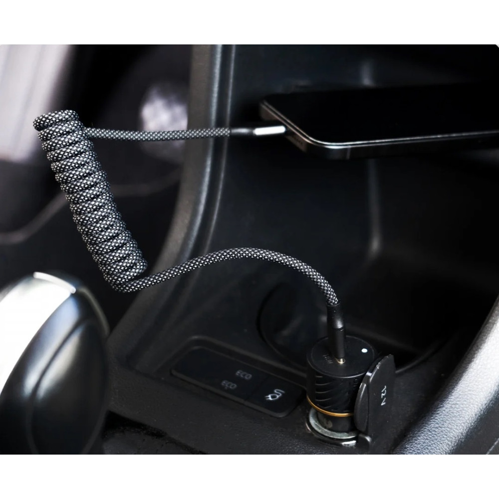 Buddi Flex - Ελαστικό Σπιράλ Καλώδιο Φόρτισης και Μεταφοράς Δεδομένων Type-C σε Type-C - 100cm - 60W - Black - 5 Έτη Εγγύηση (8719246446153)