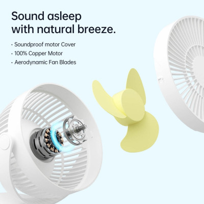 JisuLife Mini Clip Fan Life1 - Φορητό Επαναφορτιζόμενο Ανεμιστηράκι Γραφείου με Κλιπ Συγκράτησης - 4000mAh - White (6975061532811)