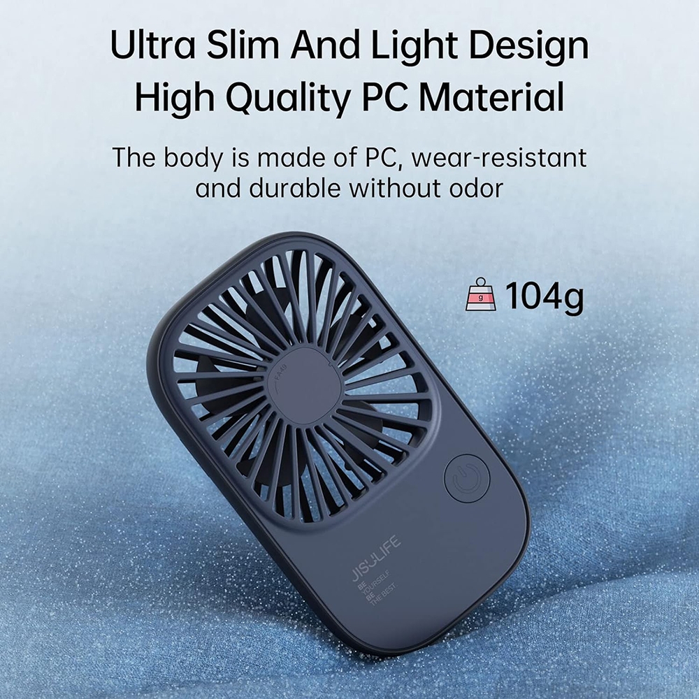 JisuLife Handheld Fan Life2 - Φορητό Επαναφορτιζόμενο Ανεμιστηράκι Χειρός / Γραφείου με KickStand & Λουράκι Λαιμού - 2000mAh - Blue (6975061532248)