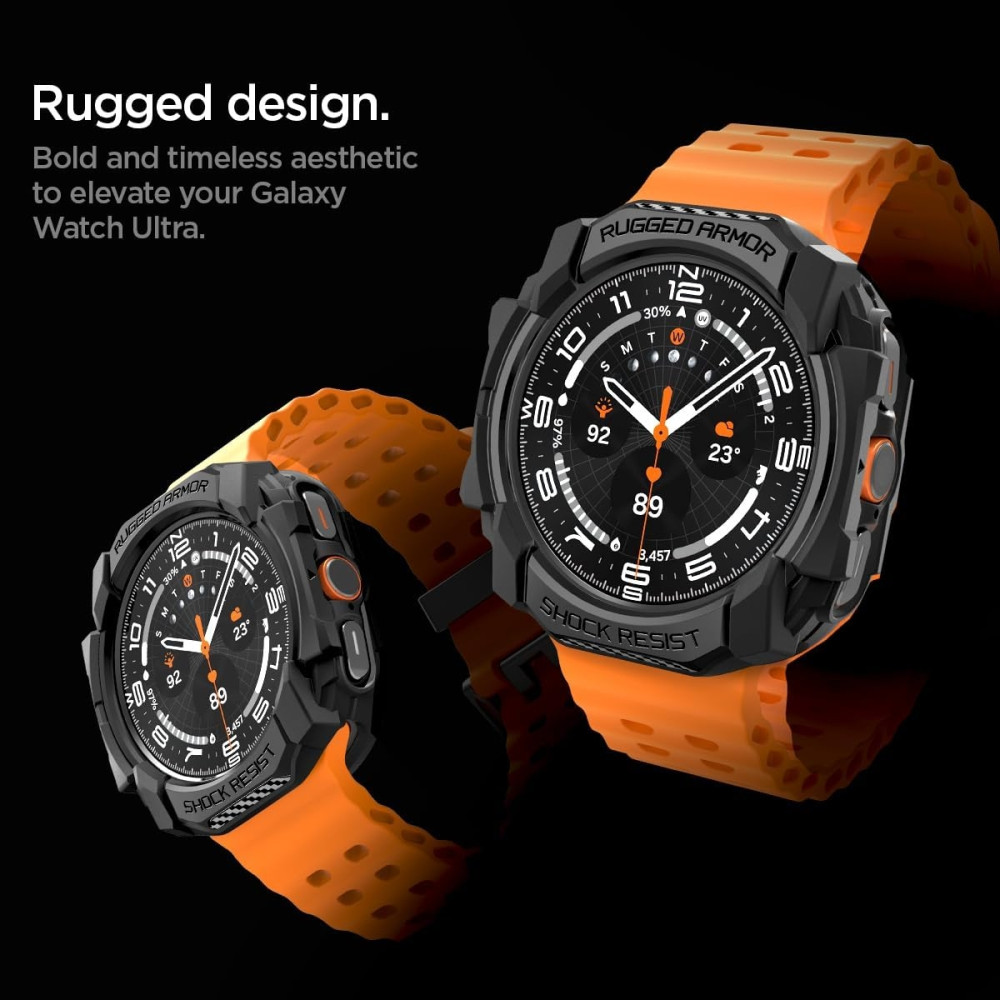 Ανθεκτική Θήκη Σιλικόνης - Samsung Galaxy Watch Ultra 2025 / 2024 47mm - Spigen Rugged Armor - Matte Black (ACS08426)