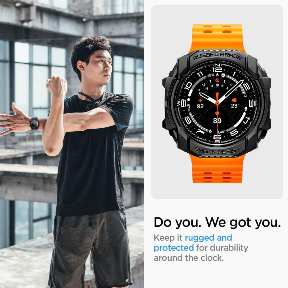 Ανθεκτική Θήκη Σιλικόνης - Samsung Galaxy Watch Ultra 2025 / 2024 47mm - Spigen Rugged Armor - Matte Black (ACS08426)