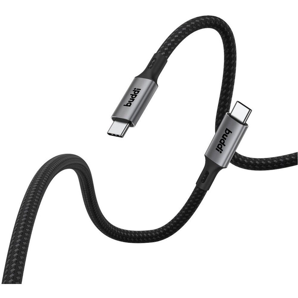Buddi Flex - Καλώδιο Βίντεο 8K@60Hz / Φόρτισης 100W και Μεταφοράς Δεδομένων 20Gbps - Type-C σε Type-C - 150cm - Black - 5 Έτη Εγγύηση (8719246449017)