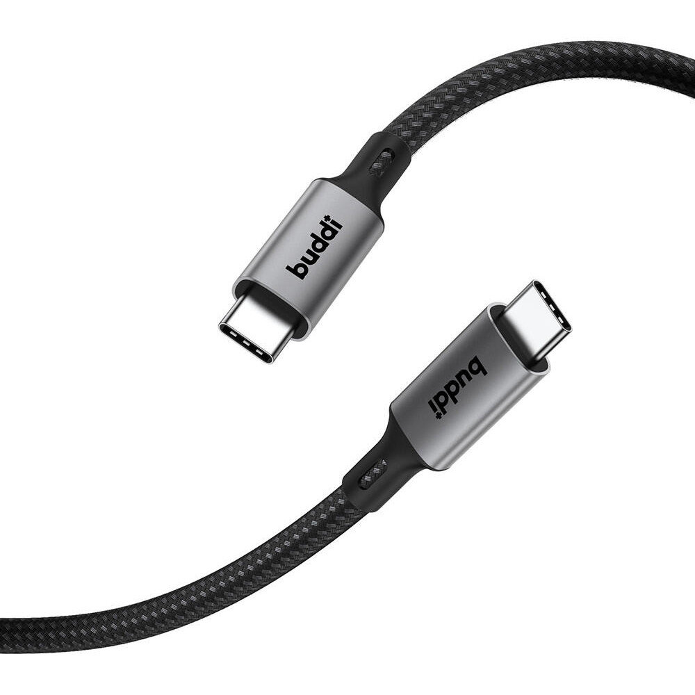 Buddi Flex - Καλώδιο Βίντεο 8K@60Hz / Φόρτισης 100W και Μεταφοράς Δεδομένων 20Gbps - Type-C σε Type-C - 150cm - Black - 5 Έτη Εγγύηση (8719246449017)