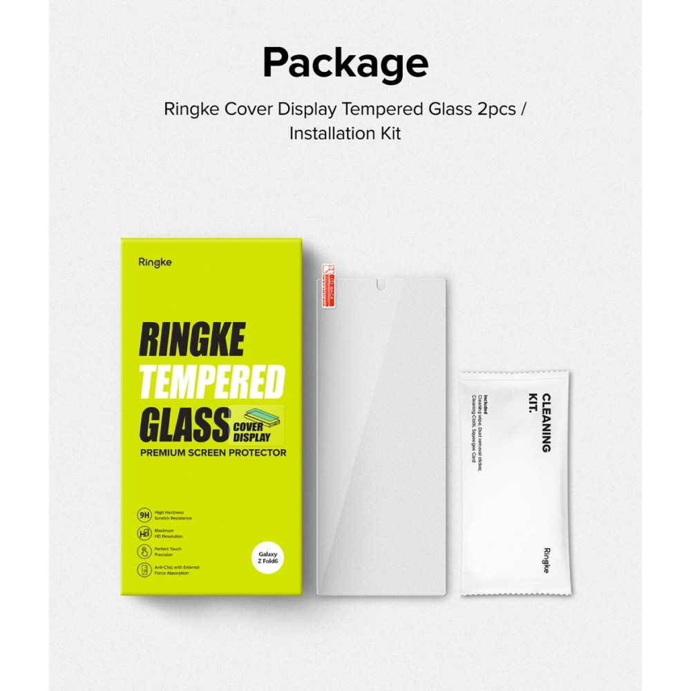 Αντιχαρακτικό Προστατευτικό Γυαλί Εξωτερικής Οθόνης - Samsung Galaxy Z Fold6 - Ringke Cover Display Tempered Glass - 2 Τεμάχια - Clear (8809961786983)