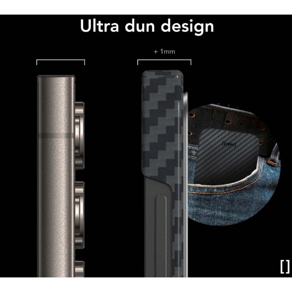 Σκληρή MagSafe Θήκη Aramid Fiber - Samsung Galaxy S24 Ultra - Nekit Fiber - 1mm - 1500D Kevlar - Black (8719246451959)