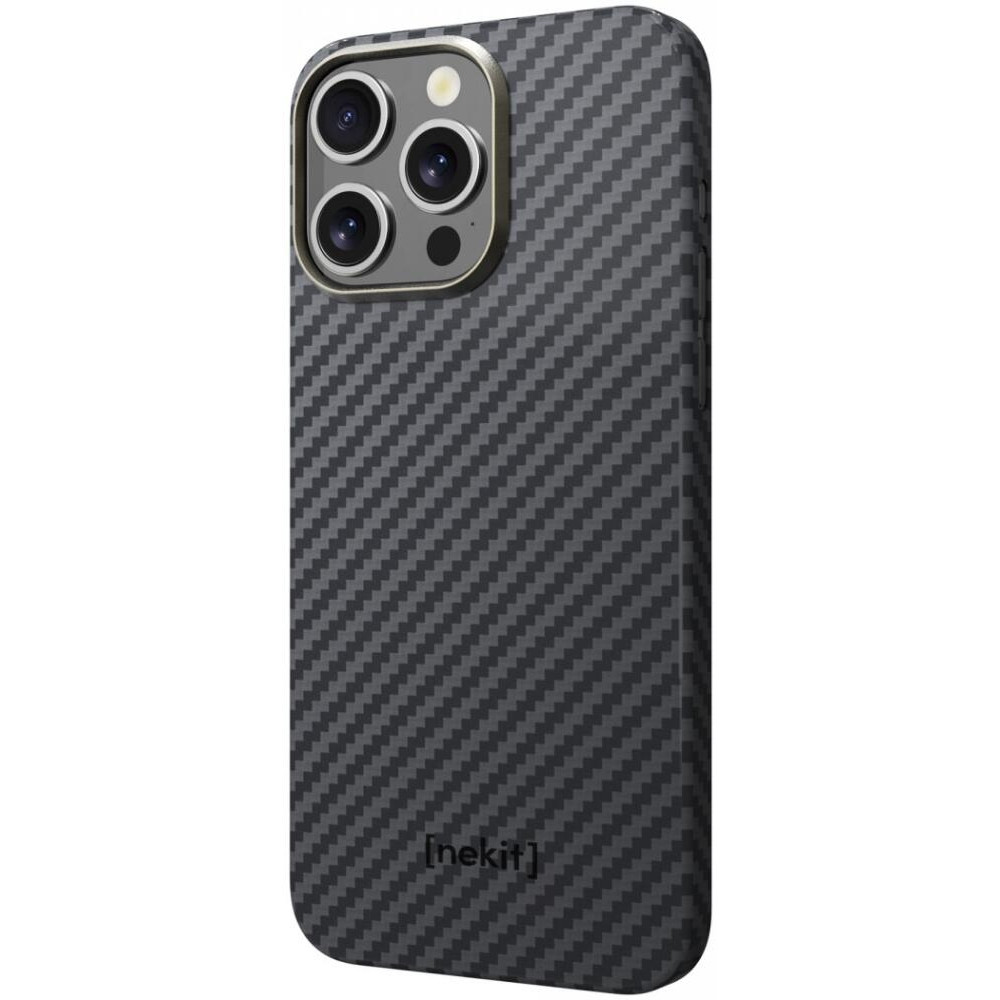 Nekit Fiber - Σκληρή MagSafe Θήκη Aramid Fiber - Apple iPhone 15 Pro - 1mm - 1500D Kevlar - Black (8719246451904)