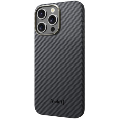 Nekit Fiber - Σκληρή MagSafe Θήκη Aramid Fiber - Apple iPhone 15 Pro - 1mm - 1500D Kevlar - Black (8719246451904)