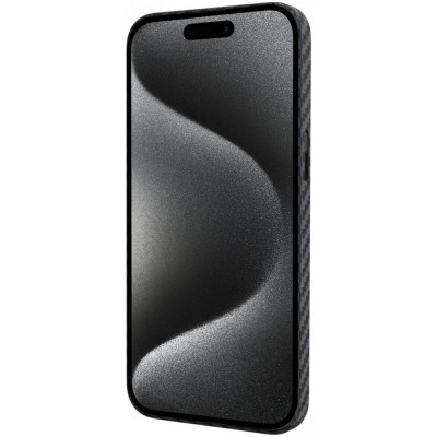 Θήκη Apple iPhone 15 Pro Max - Nekit Fiber - Σκληρή Aramid Fiber με MagSafe - 1mm - 1500D Kevlar - Black (8719246451898)