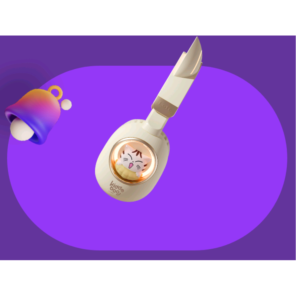 Kiddoboo Bluetooth Headphones Delulu - Ασύρματα Ακουστικά Κεφαλής για Παιδιά με Ασφαλή Μέγιστη Ένταση Ήχου & LED Φωτισμό - Gold (KBKID5GLD)