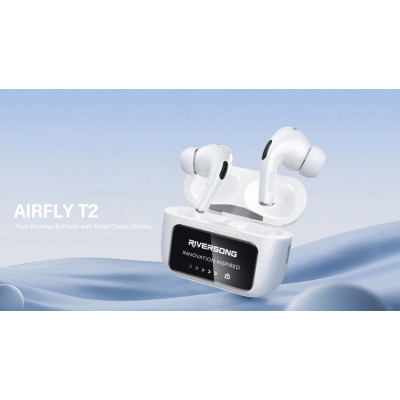 Bluetooth Ακουστικά Riversong True Wireless Earbuds Airfly T2 Ασύρματα με Θήκη Φόρτισης - White (EA332)