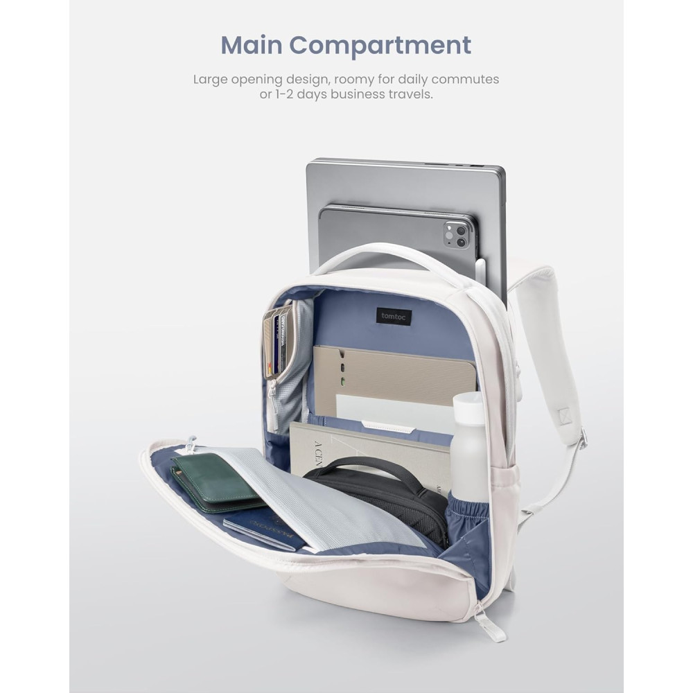 Tomtoc Voyage-T50 Laptop Backpack - Σακίδιο / Τσάντα Πλάτης & Μεταφοράς Laptop έως 15.6" & Tablet έως 12.9" - 20L - White (T50M1W1)