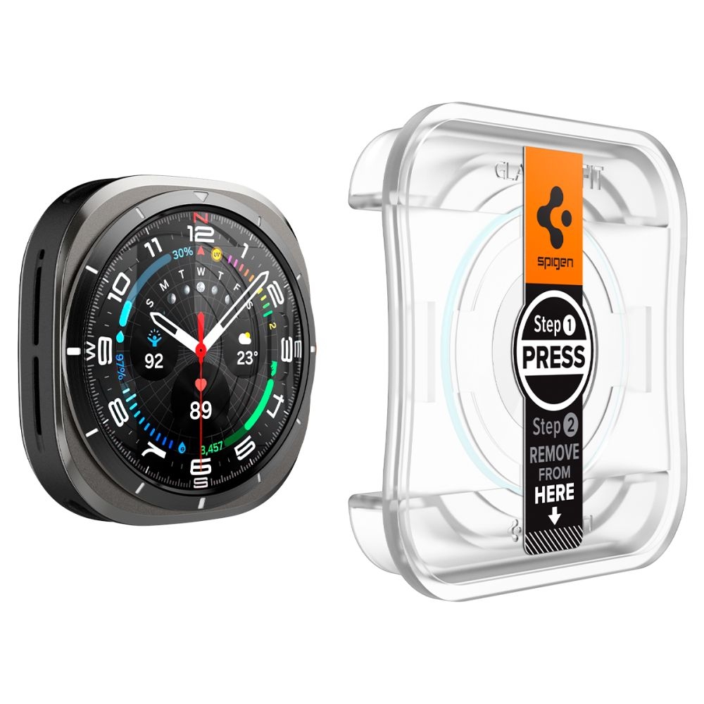 Αντιχαρακτικό Γυαλί Οθόνης - Samsung Galaxy Watch Ultra 2025 / 2024 47mm - Spigen Tempered Glass GLAS.tR EZ Fit - 2 Τεμάχια - Clear (AGL08349)
