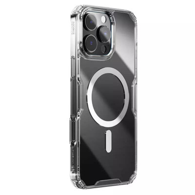 Σκληρή Διάφανη MagSafe Θήκη με TPU Bumper - Apple iPhone 16 Pro - Nillkin Nature TPU Pro Magnetic Case - Transparent (6902048287280)