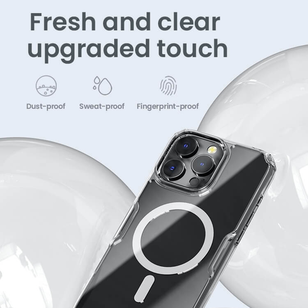 Σκληρή Διάφανη MagSafe Θήκη με TPU Bumper - Apple iPhone 16 Pro - Nillkin Nature TPU Pro Magnetic Case - Transparent (6902048287280)