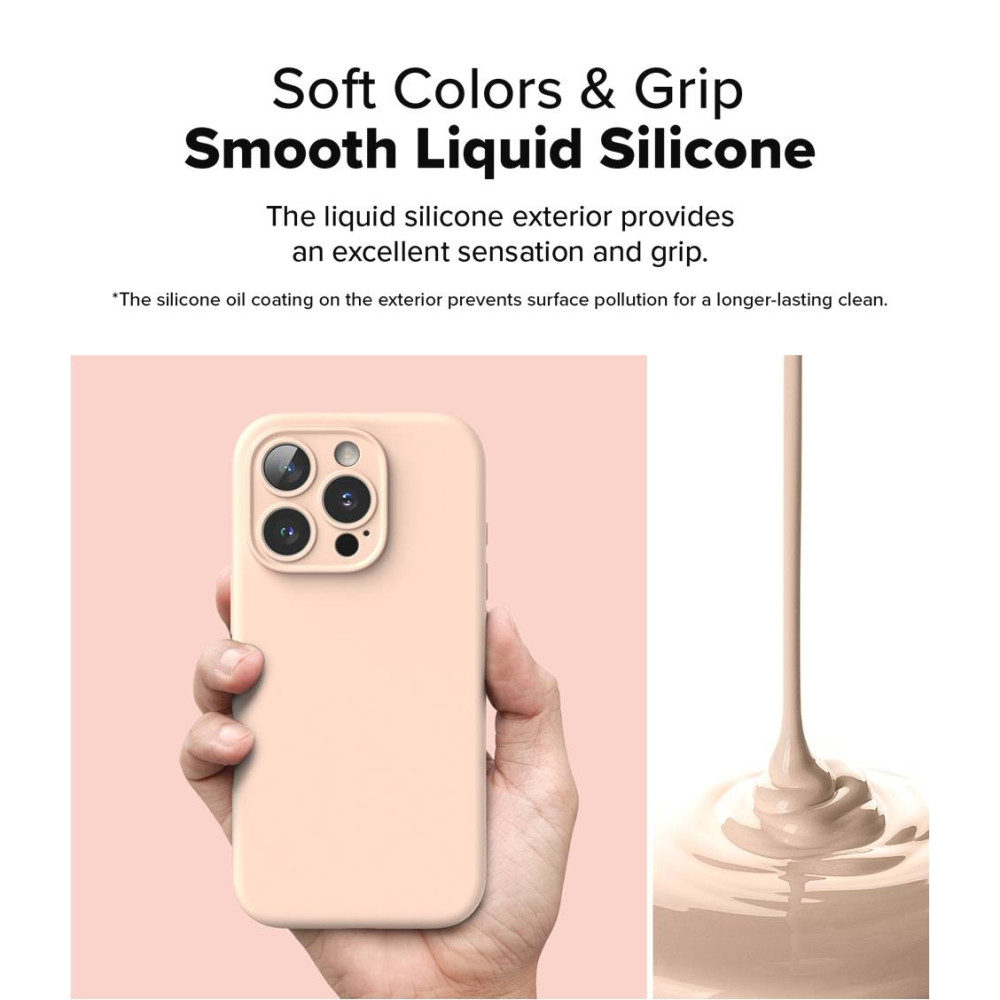 Ανθεκτική MagSafe Θήκη Σιλικόνης - Apple iPhone 16 Pro Max - Ringke Silicone Magnetic - Pink Sand (8809961789649)