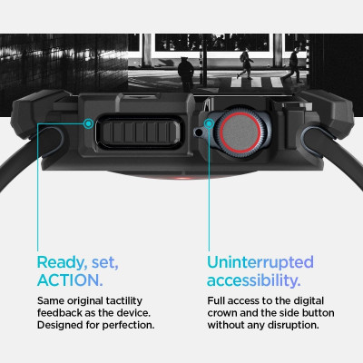 Ανθεκτική Θήκη Σιλικόνης - Apple Watch 11 / 10 42mm - Spigen Rugged Armor - Matte Black (ACS08585)