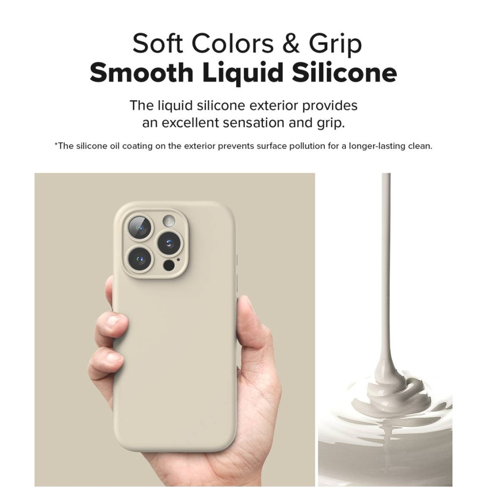 Ανθεκτική MagSafe Θήκη Σιλικόνης - Apple iPhone 16 Pro - Ringke Silicone Magnetic - Stone (8809961789984)