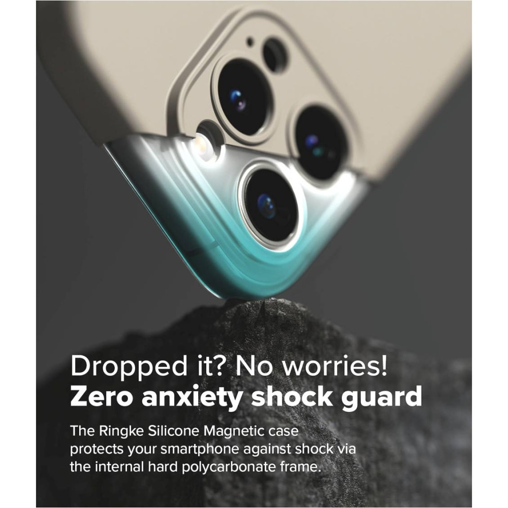 Ανθεκτική MagSafe Θήκη Σιλικόνης - Apple iPhone 16 Pro - Ringke Silicone Magnetic - Stone (8809961789984)
