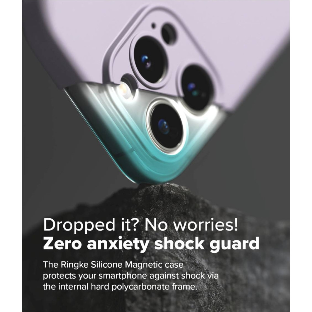 Ανθεκτική MagSafe Θήκη Σιλικόνης - Apple iPhone 16 Pro - Ringke Silicone Magnetic - Light Purple (8800274960039)