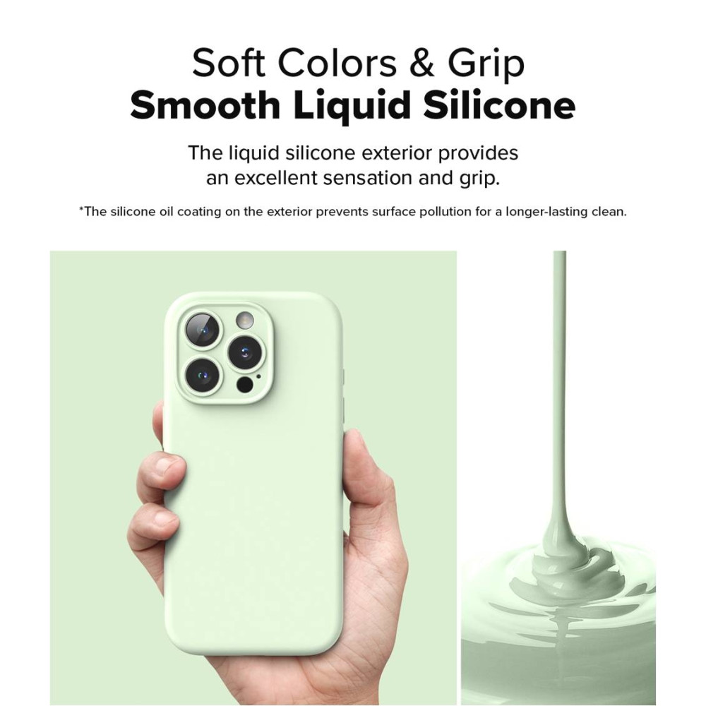 Ανθεκτική MagSafe Θήκη Σιλικόνης - Apple iPhone 16 Pro - Ringke Silicone Magnetic - Soft Mint (8800274960015)