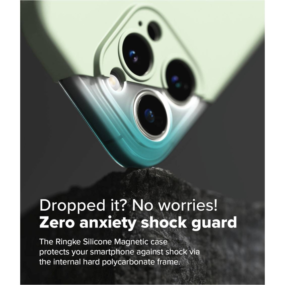 Ανθεκτική MagSafe Θήκη Σιλικόνης - Apple iPhone 16 Pro - Ringke Silicone Magnetic - Soft Mint (8800274960015)
