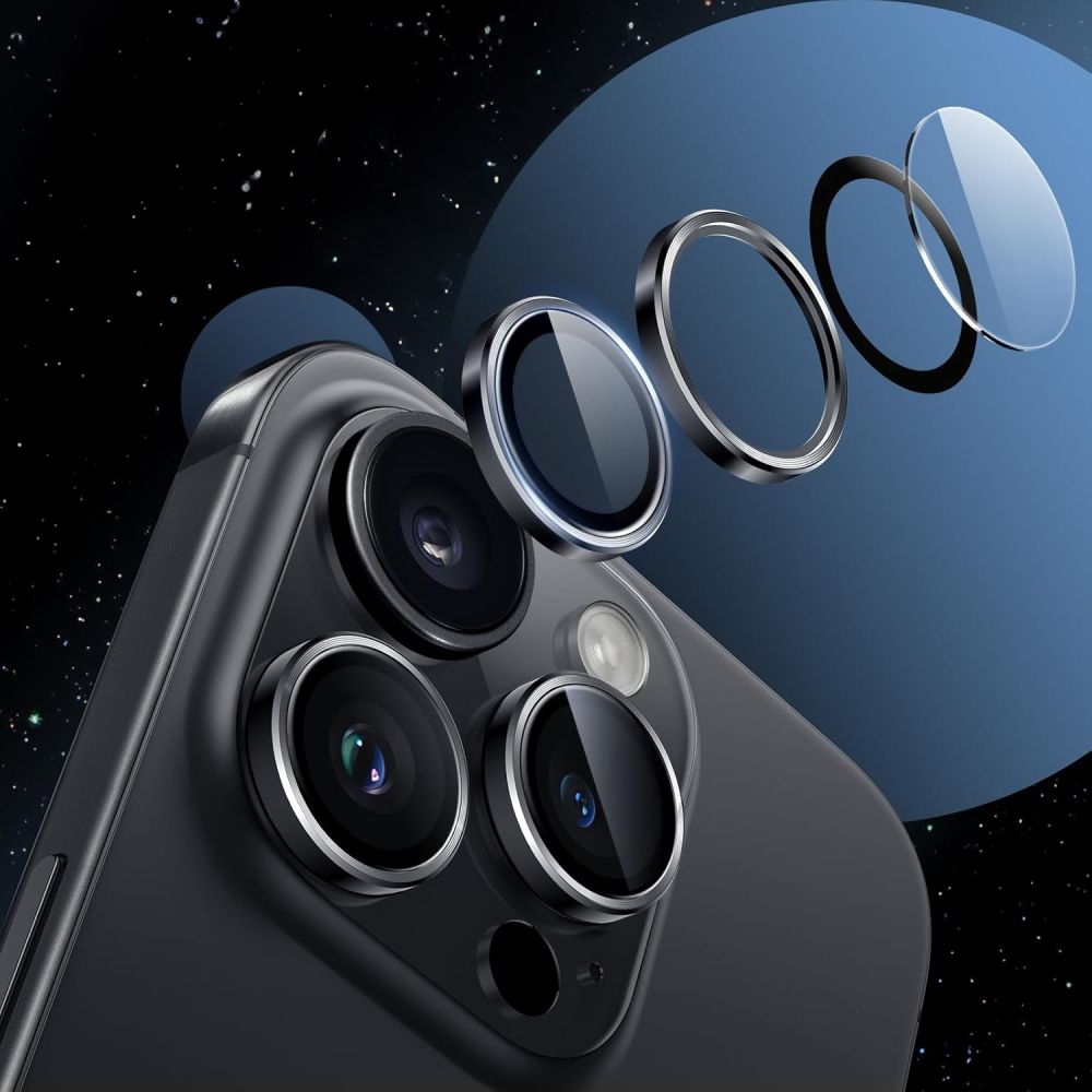 Αντιχαρακτικό Γυαλί Προστασίας για Φακό Κάμερας - Apple iPhone 17 Pro / 17 Pro Max / 16 Pro / 16 Pro Max - Hofi Camring Pro+ - Black (5906302311057)